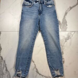 Good American Jeans Women's Size Blue Denim Stretch Frayed Hem Size 8/29